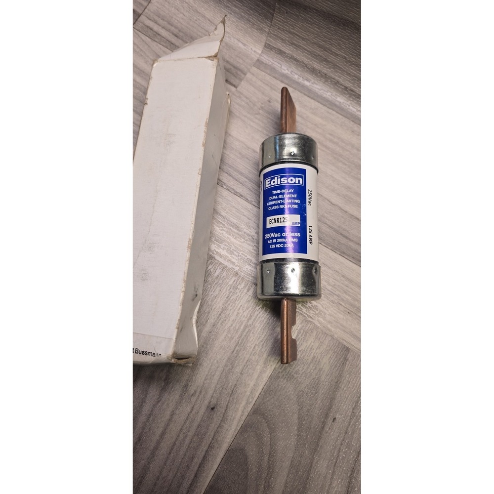 5-Edison 125AMP ECNR125 250VAC Time-Delay, Dual Element, Single Fuse